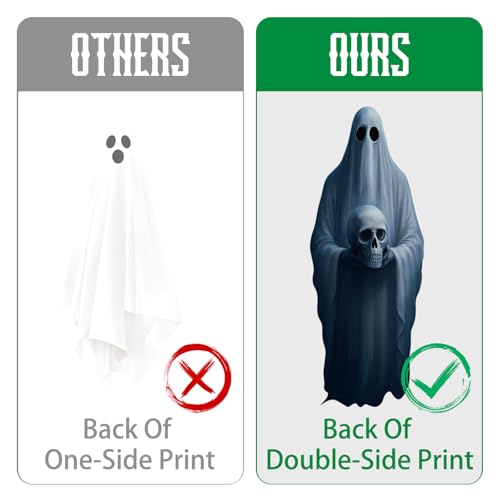 34-Inch Halloween Spooky Ghost Window Cling Decal - Extra Large, Reusable, Double-Sided Decoration - Variation: Spooky Ghosts