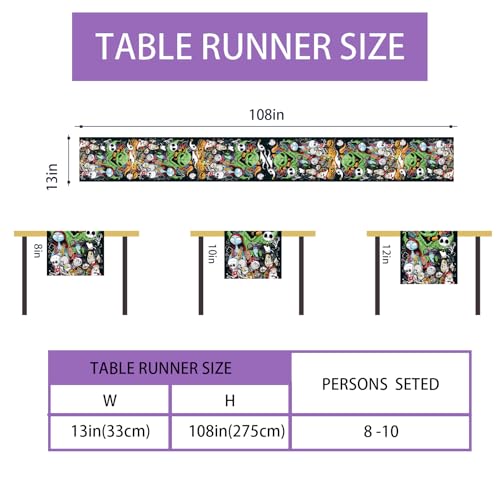 Halloween Pumpkin Table Runner 13x108 Inches - Farmnall Fall Decor