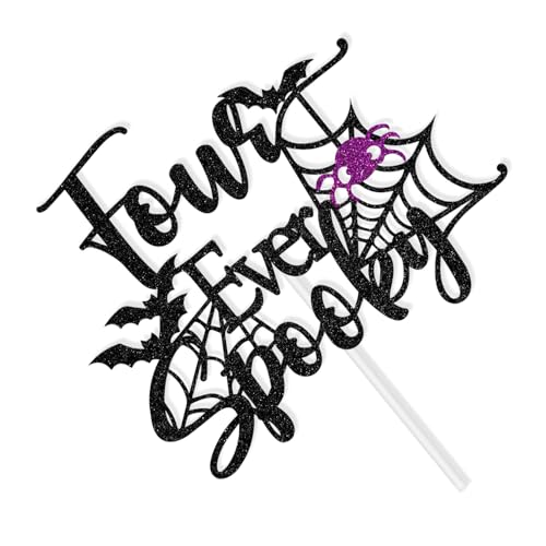 Halloween Spooky Cake Topper for 4th Birthday Party - Bat Ghost Design