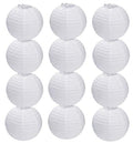 6 Inch White Paper Lanterns - 12-Pack Decorative Round Party Hanging Lights