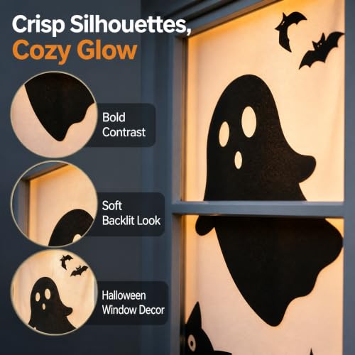 Halloween Window Decorations Set - Spooky Cute Ghosts for Indoor Outdoor Display