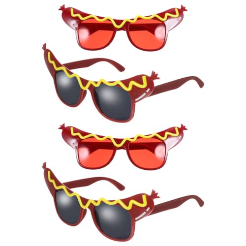 Funny Hot Dog Sunglasses 4-Pack - Novelty Costume Party Props