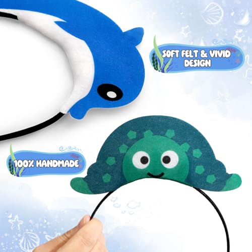 Sea Animal Headbands Set - 12 Colorful Ocean Creatures for Birthday & Party