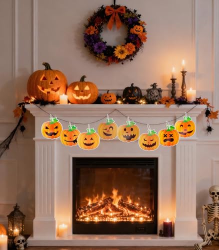 Halloween Ghost Pumpkin Streamer Set - 8PCS Spooky Party Decorations