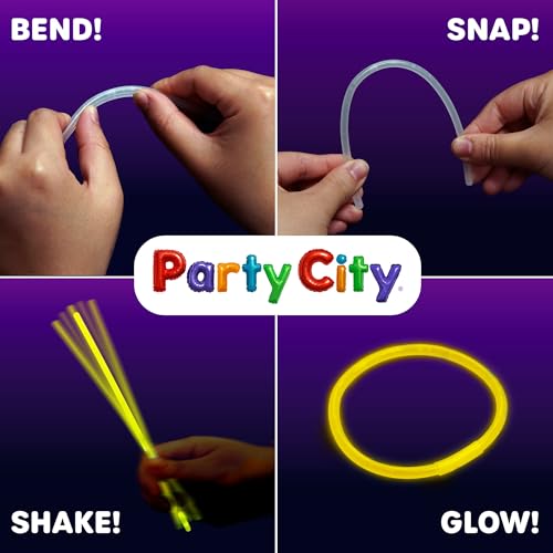 500 8-Inch Neon Glow Sticks Bulk Party Pack with Connectors for Kids & Adults - Bright Neon Party Supplies