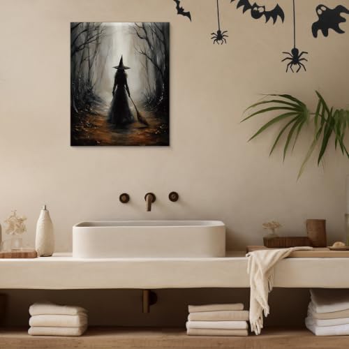Gothic Witch Halloween Wall Art - Dark Moody Halloween Wall Decor - Art-4