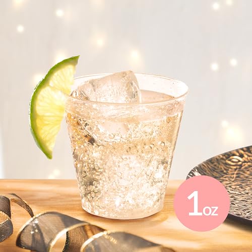 Disposable Shot Glasses 1 oz Plastic - 100 Pack Clear Party Cups - Variation of THIS listing