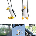 Cute Swinging Duck Car Mirror Hanging Ornament - Interior Rearview Accessory