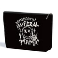 Skeleton Skull Makeup Bag with Heart Zipper - Black, Waterproof Cotton Linen
