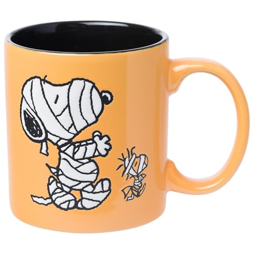 Peanuts Mummy Snoopy and Woodstock Ceramic Mug 20oz - Halloween Themed