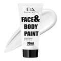 White Face Paint 70ml - Water-Based SFX Makeup for Skeleton, Clown & Zombie Looks - Non-Toxic & Washable - Variation: White