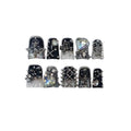 Short Duck Press On Nails Black with Skull and Studs - L Variation