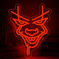 Scary Clown Neon Sign - Red LED Halloween Wall Decor 12.2 x 15.7 Inches