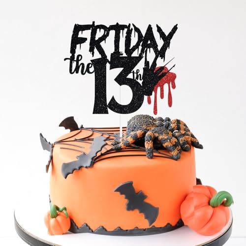 Halloween Themed 13th Birthday Cake Topper - Spooky Friday Vampire Zombie Decoration