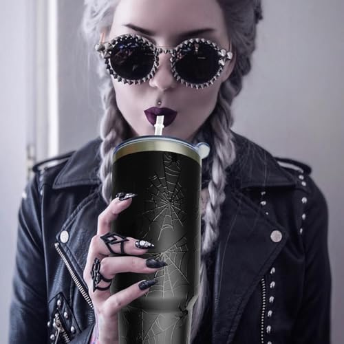Spider 40oz Halloween Tumbler with Handle, Stainless Steel Insulated Travel Mug