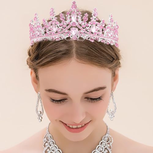 Pink 21st Birthday Sash and Tiara Set - Sparkly Crown & Satin Accessories