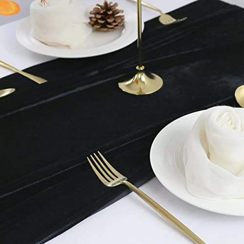 Black Velvet Table Runner 5 Pack 20x120 Inch Wedding Reception Decor