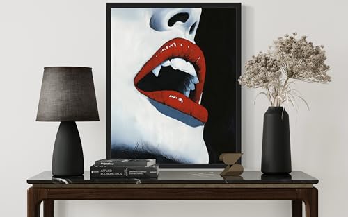 Vampire Halloween Scary Wall Art Poster - Unframed 24x18 Inches - Spooky Gothic Decor