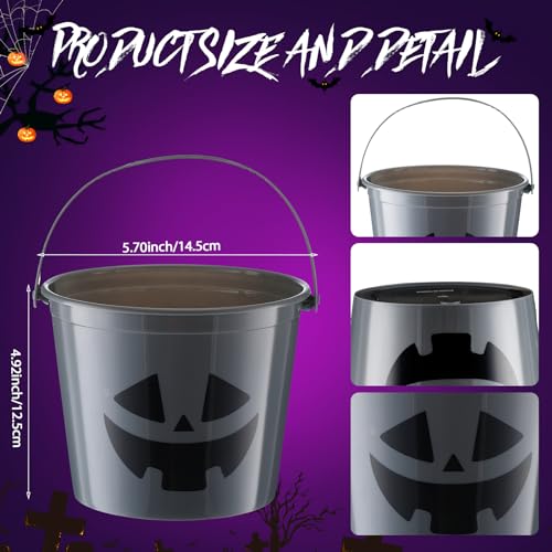 Halloween Pumpkin Buckets Set of 60 Small Plastic Trick-or-Treat Baskets - Vibrant Colors
