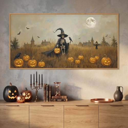 Halloween Ghost Reaper Framed Canvas Wall Art Set - 40x20 Inches - Variation of This Listing