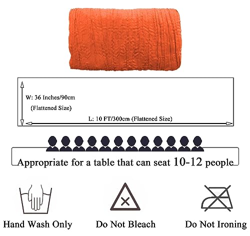 Orange Cheesecloth Table Runner - 36x10FT Bulk 5 Pack Rustic Fall Wedding Decor