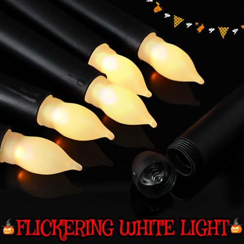 Flameless LED Taper Candles Black Warm White Light 108 Pieces Safe Home Decor