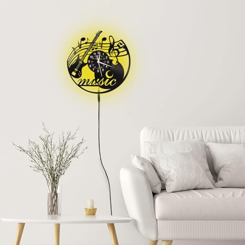 KingLive Music Vinyl Record Wall Clock - Music Room Decor, Led Variation
