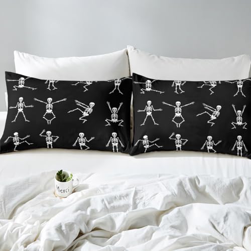 Sugar Skull Twin Sheet Set Style 3 Halloween Skeleton Bedding - Kids Teens Adults