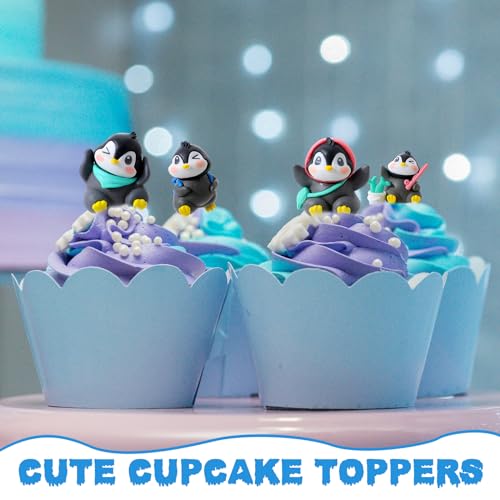 Miniature Penguin Figurines Set - 40 Resin Winter Decor & Cake Toppers