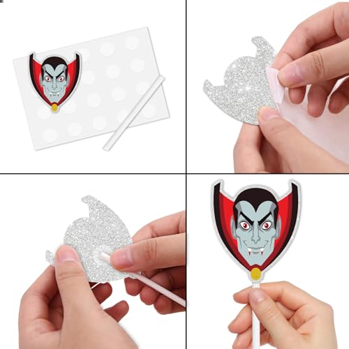Vampire Dessert Cupcake Toppers Glitter Halloween Party Decorations 18pcs