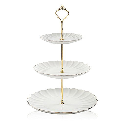 White 3-Tier Ceramic Cake Stand Wedding Dessert Display Server