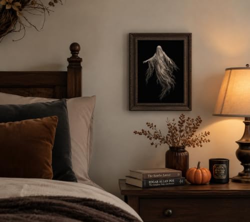 Halloween Ghost Canvas Wall Art - Tattered Lace Wraith Ghost, 10"x8"