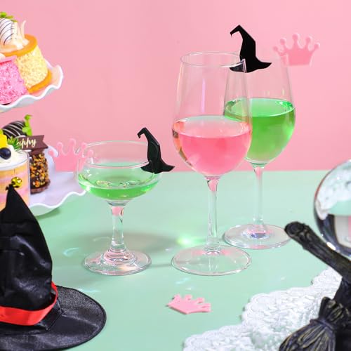 Princess and Witch Drink Markers Set - Crown & Hat Variations, 50 Pcs