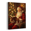Christmas Santa Wall Art Canvas - Framed 11x14 Inches - Holiday Decor - Read Variation