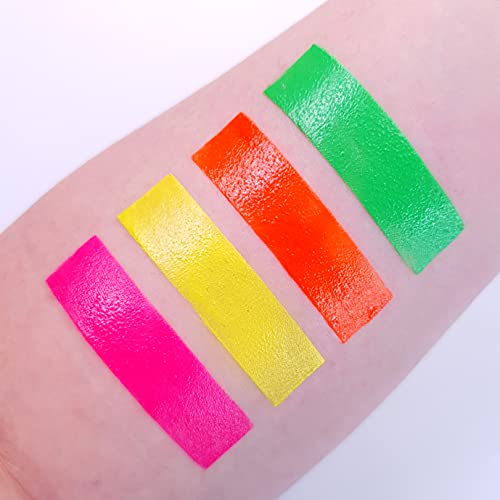 UV Glow Neon Face & Body Crayon Set of 4 - Bright UV Blacklight Fun