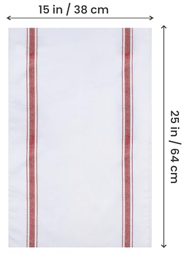 Red Kitchen Towels 24 Pack - 15x25 Inch Absorbent 100% Cotton Dish Towels - Variation of THIS listing