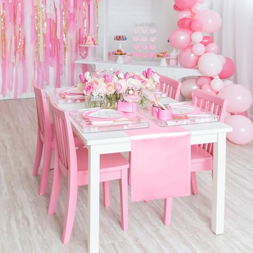 Pink Satin Table Runner 12x108 Inch Pack of 10 - Wedding & Party Decor