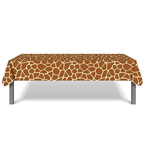 Giraffe Pattern Party Plastic Tablecloth - Jungle Animals Kids Birthday Decor