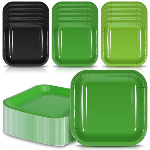 120 Pack Square Disposable Paper Plates 7 Inch for Parties & Events