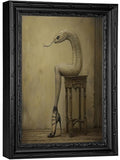 Snake in Human Form Gothic Canvas Wall Art - Framed Creepy Surreal Decor