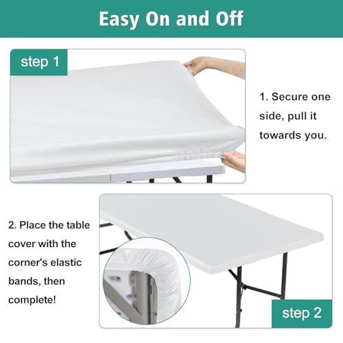Rectangle Tablecloth for 8ft Folding Tables - White, 30x96 Inches, 10 Pack
