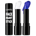 White and Blue Oil-Based Face Body Paint Stick Set for Creative Makeup - Versatile & Long-Lasting