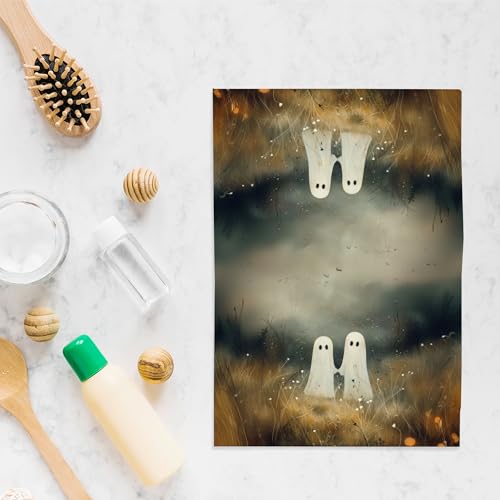 Halloween Kitchen Towels - Ghost Design, 16x24 Inches, Cute Bathroom Decor