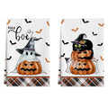 Halloween Ghost Cat Kitchen Towels Set of 2 - Spooky Dish Drying Hand Towels