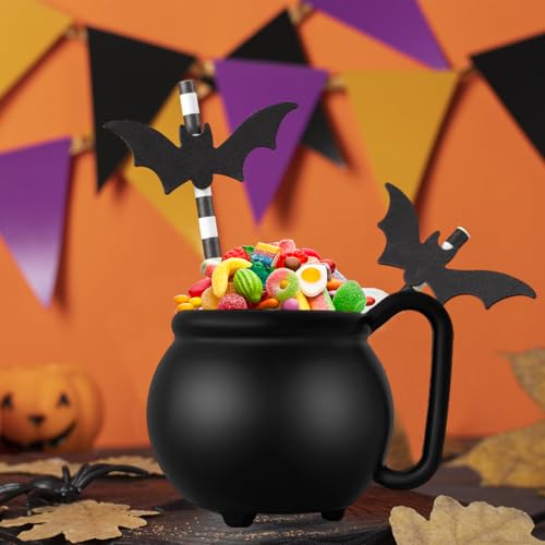 12PCS 15 oz Cauldron Mugs Black Witches Brew Cups for Halloween & Parties