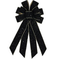 Black Velvet Christmas Bow 20.87-Inch Holiday Tree Topper & Wreath Decor - Variation: Black