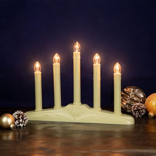 Electric Christmas Window Candle Lamp Set - 5 Ivory Lights with 6 C7 Bulbs - Variation: 5 Lights Ivory / 1 Pack