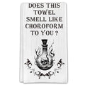 Purple Halloween Kitchen Towels - Funny Gothic Waffle Weave Hand Towel 16x24 Inches