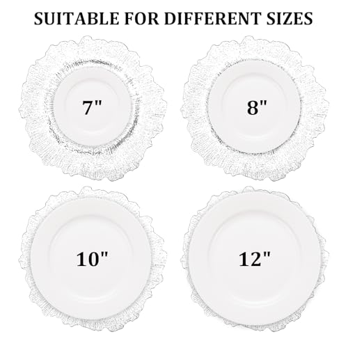 Orange Reef Charger Plates Set of 12 - Round Plastic Tableware for Events