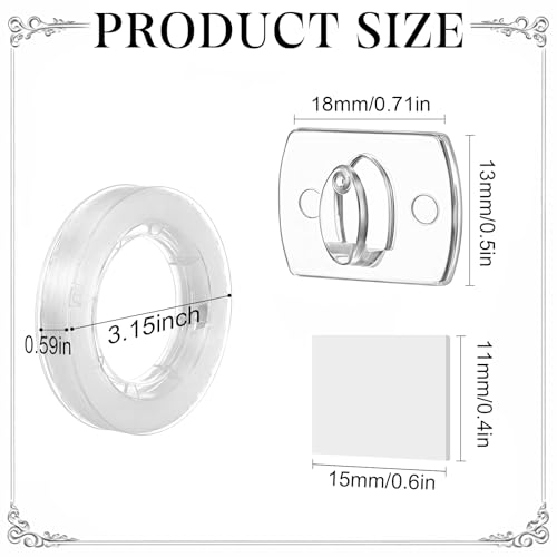 Clear Light Clips with Adhesive Strips and Nylon String for Wedding & Party Decorations